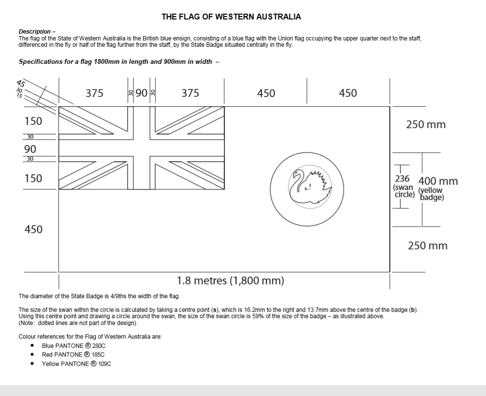 WA flag specs