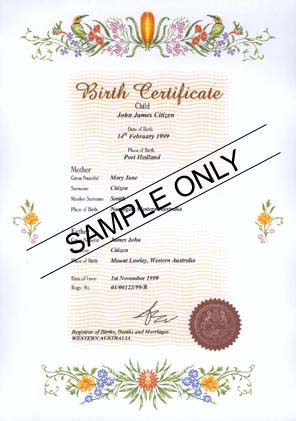 commemorative birth certificate - Our Golden Past
