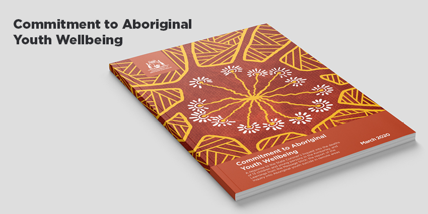 Commitment to Aboriginal Youth Wellbeing Publication sitting on a table