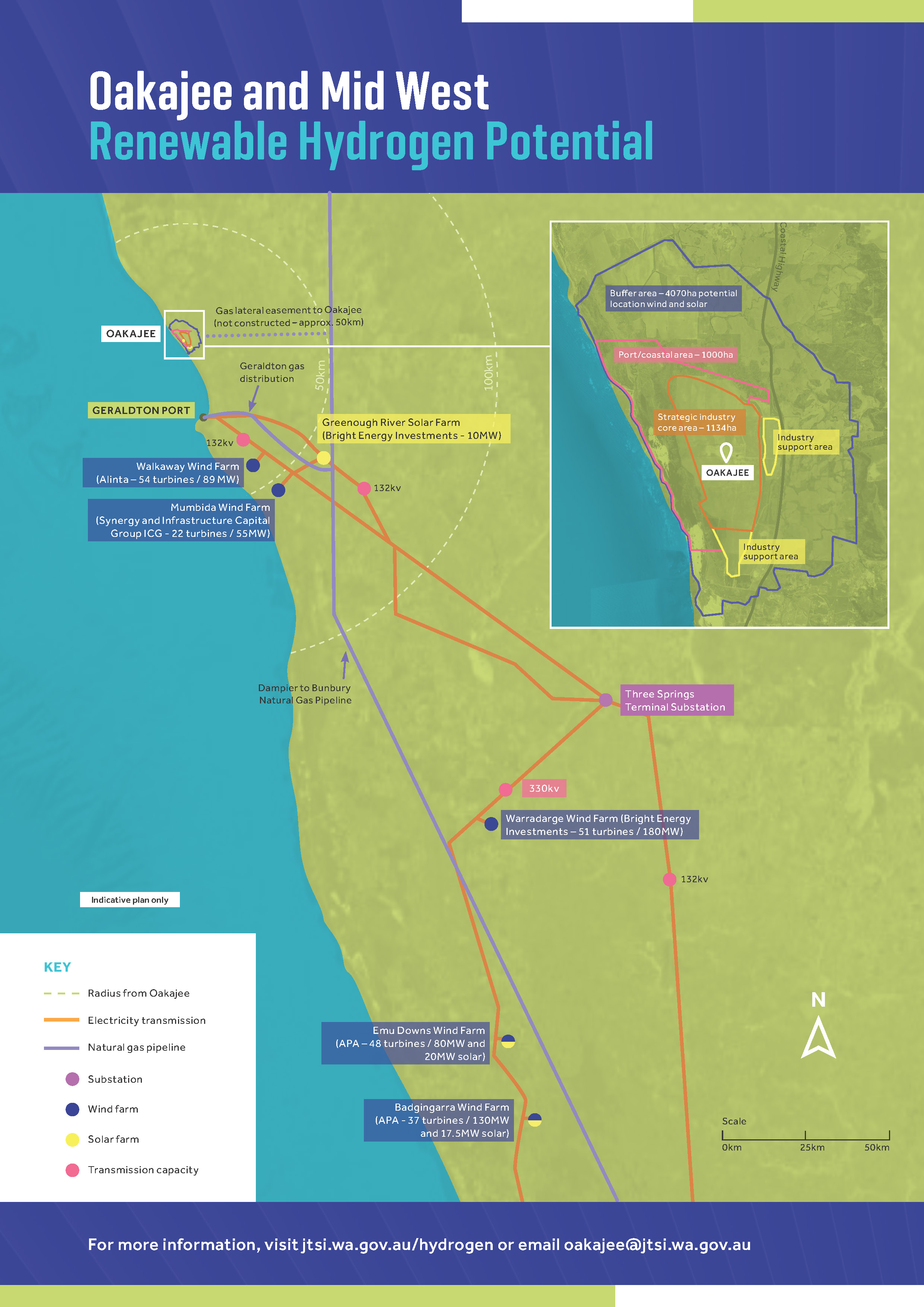 Map of the Oakajee and mid-west region 