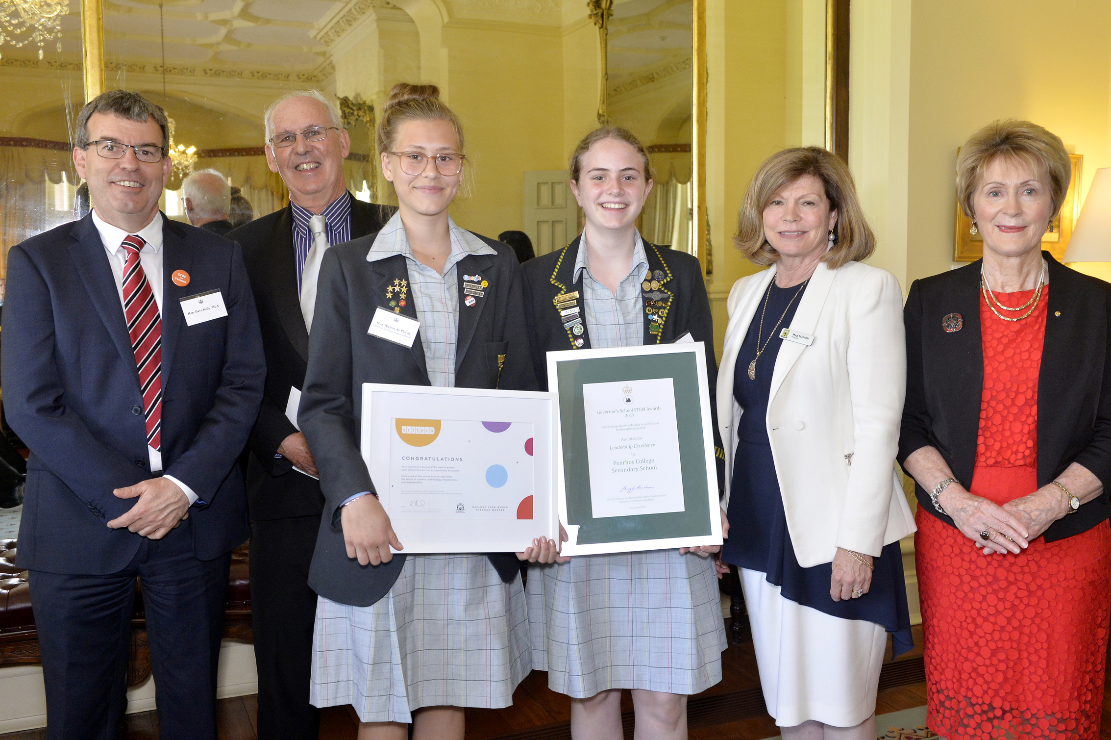 Penhros receiving Governor school STEM award senior