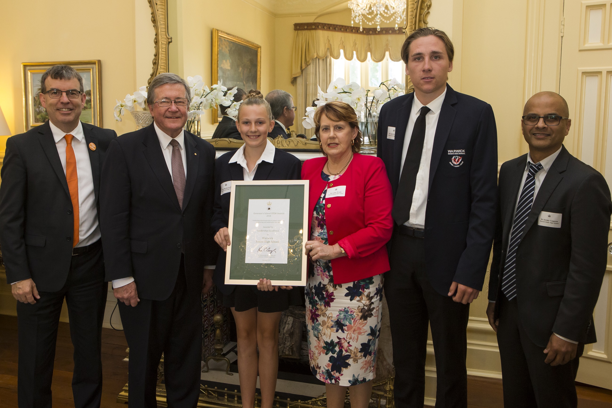 Warwick receiving Governor school STEM award
