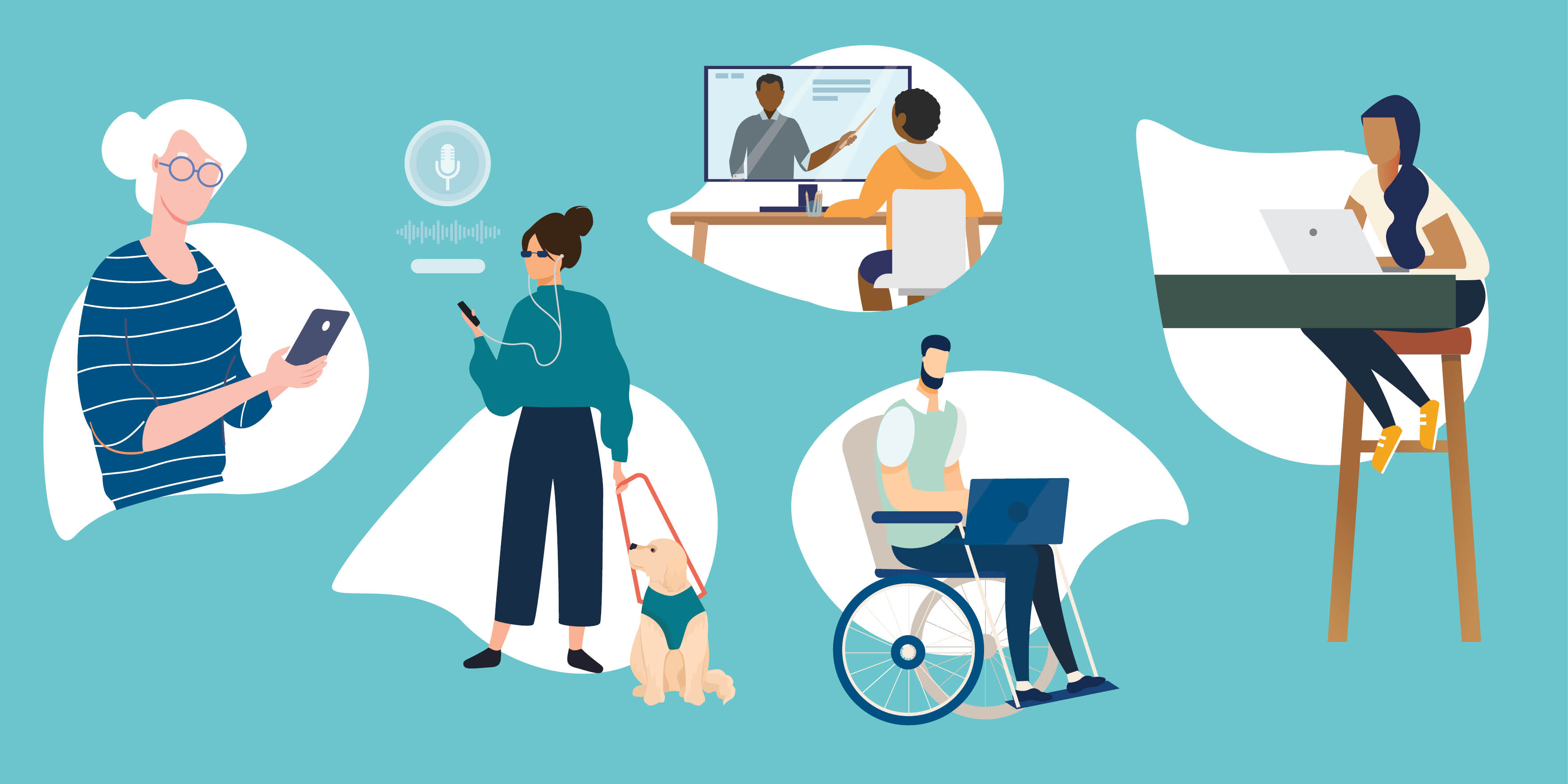 Graphic image showcasing the ways different people use and view websites and content