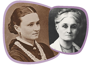 Two black and white photos of Edith Cowan