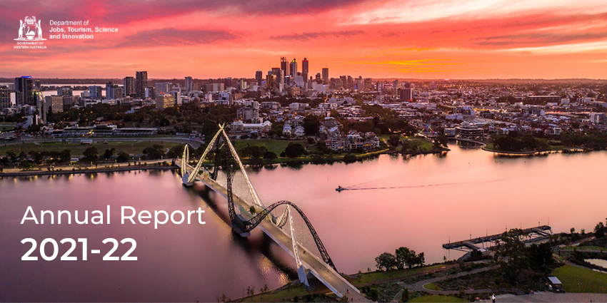 Cover image for Annual Report 2021-22 Department of Jobs Tourism Science and Innovation