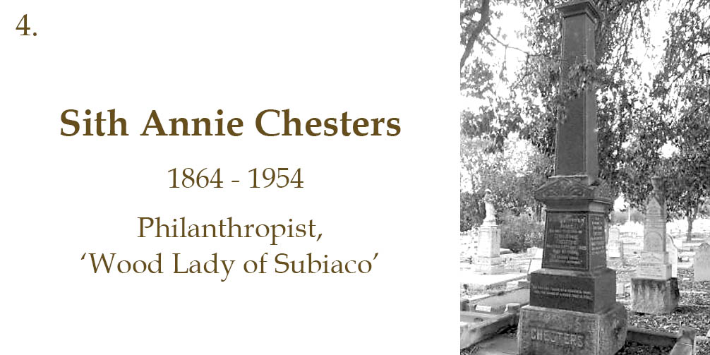 Sith Annie Chesters, 1864 to 1954, Philanthropist