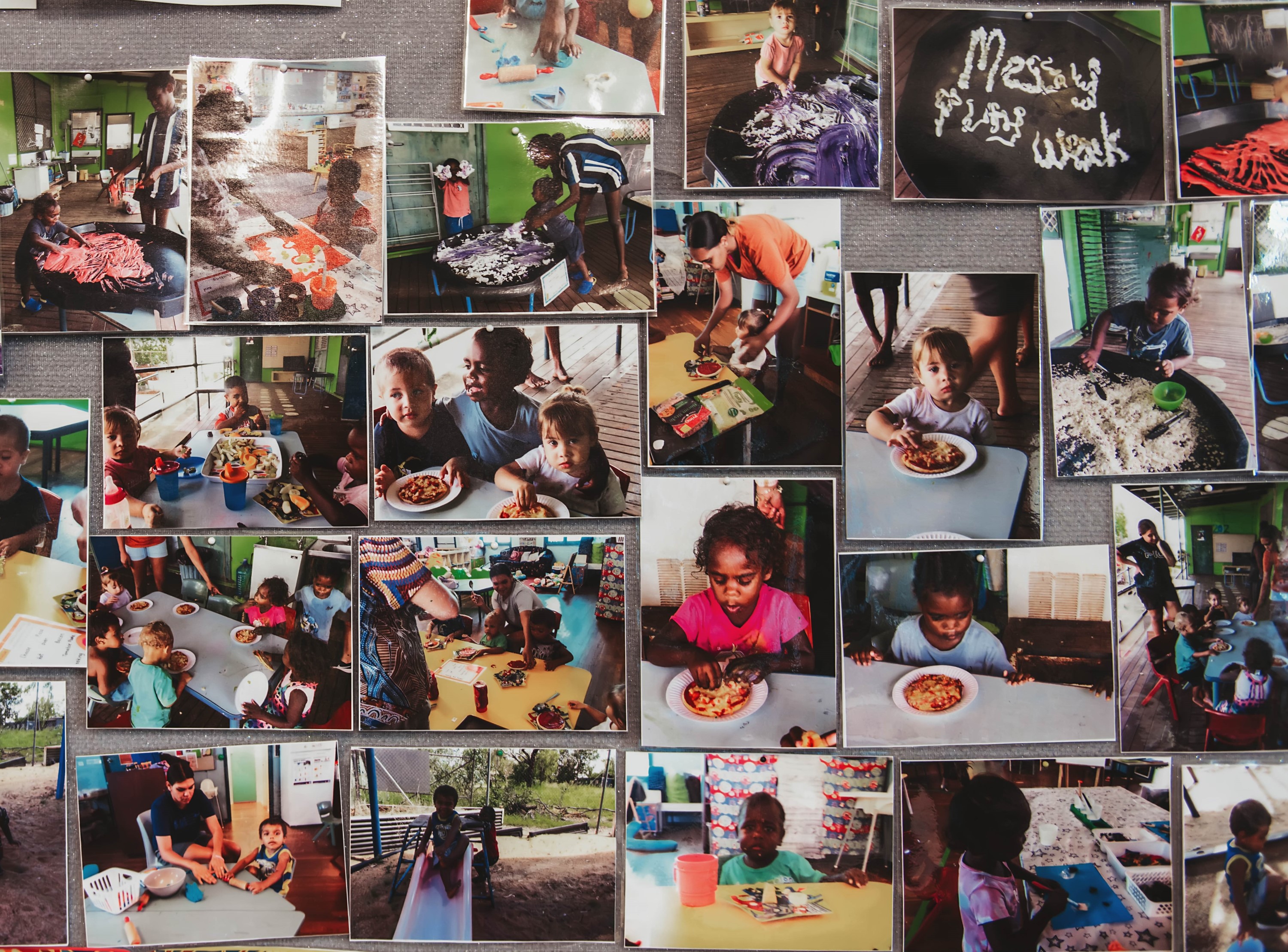 Montage of numberous photos of Aboriginal children