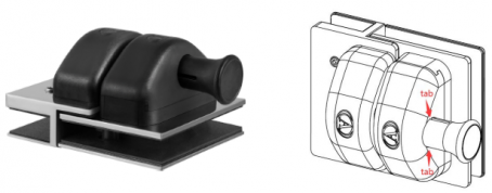 Recalled glass pool gate latch 