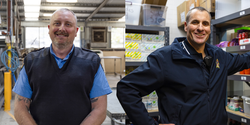 Albany Regional Prison’s Activities and Canteen Supervisor, Jared, and Employment Officer, Jarvis, say there’s a role for almost everyone as a Vocational Support Officer. 