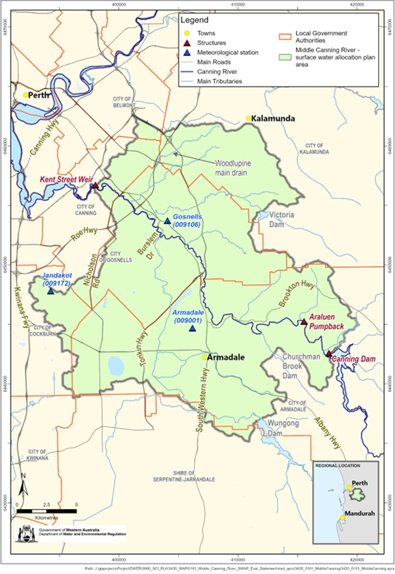 Middle Canning River surface water allocation plan area