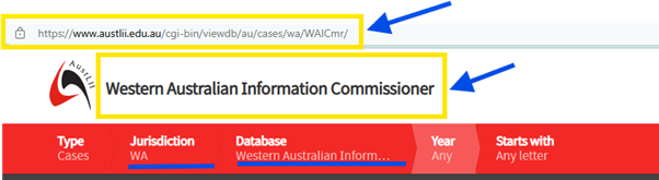 Austlii search step 1