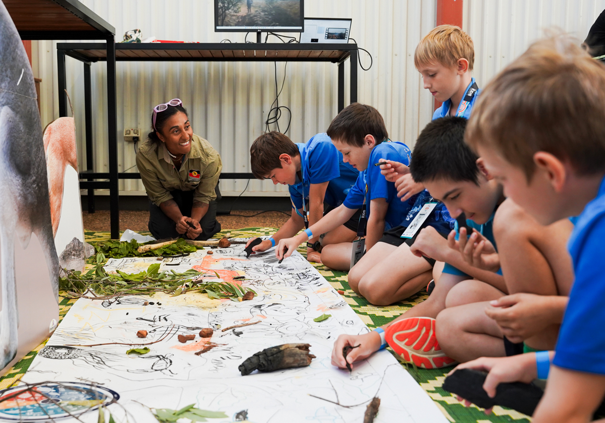psa finalist broome stem festival staff working with young school students