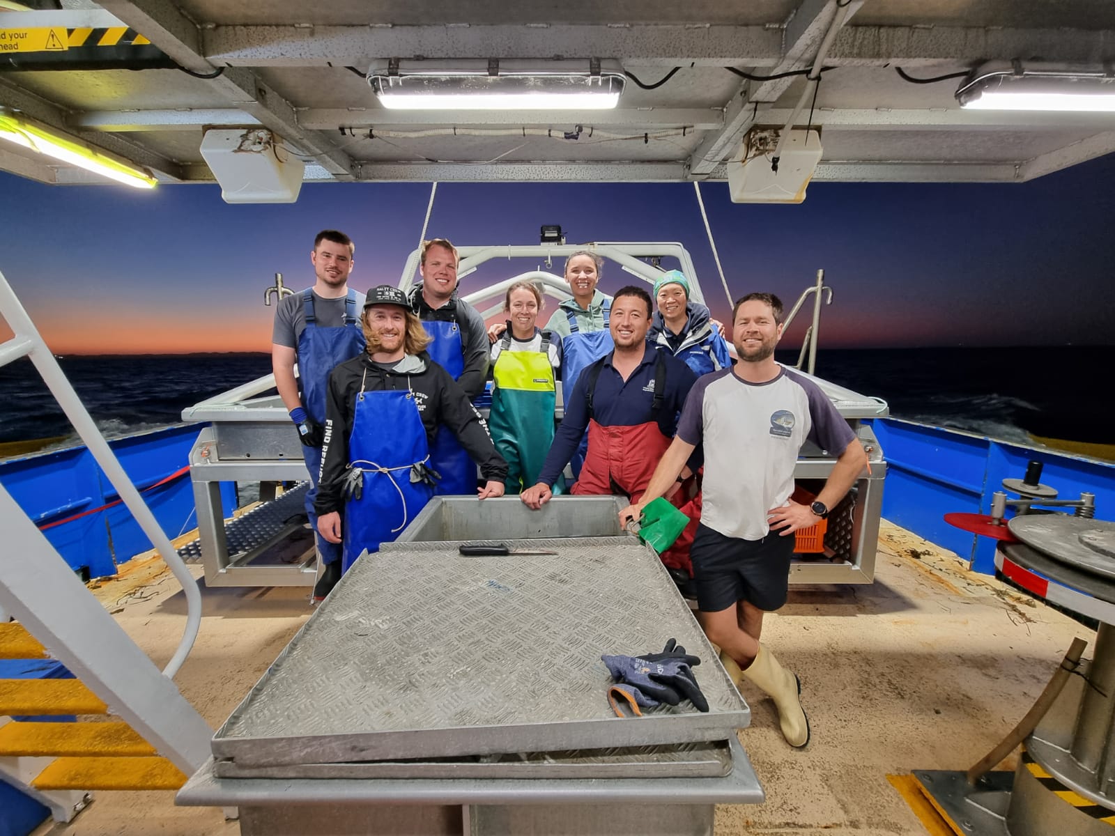 psa finalists westport marine science program 8 staff standing together in a boat