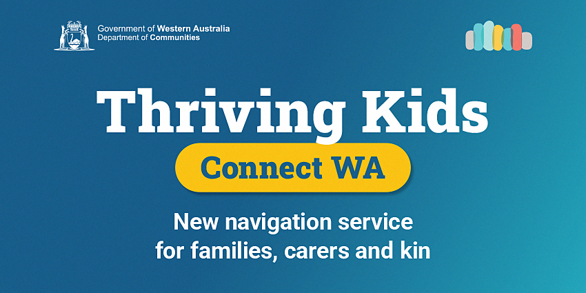 Thriving Kids Connect WA text tile