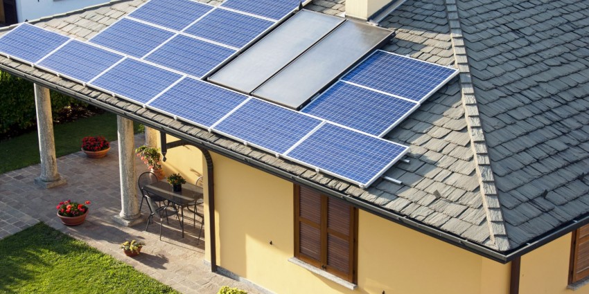 House with solar panel