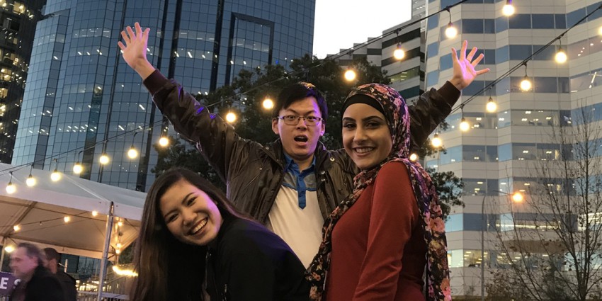 Image of international students at Elizabeth Quay