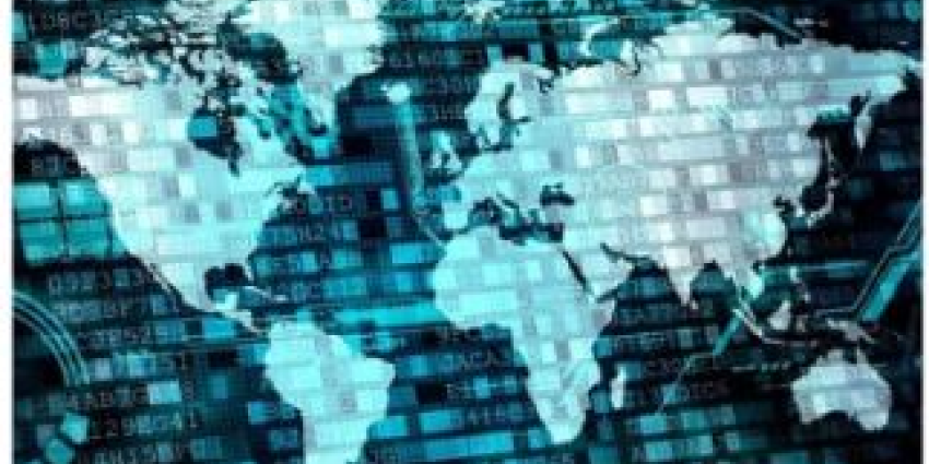 Technical computer image of world