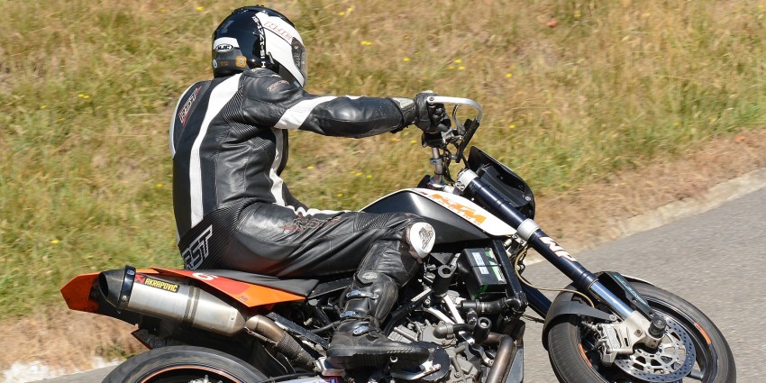 Motorcyclist on the road