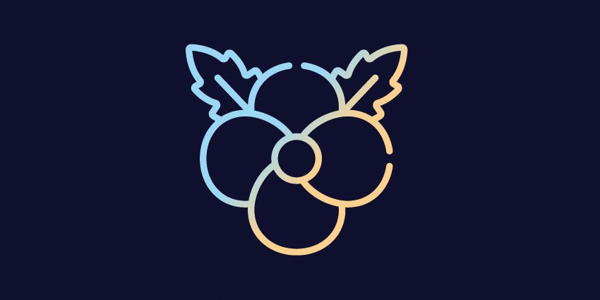 Outline of a remembrance poppy in blue and yellow against a navy background