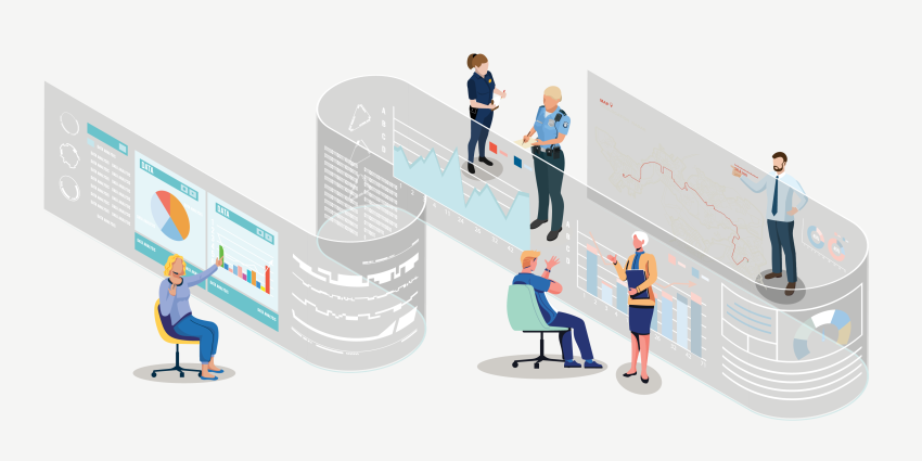 various people collecting data