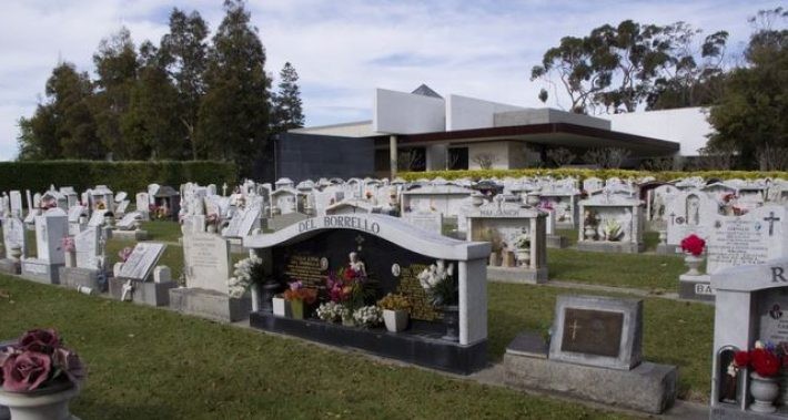lawn section at Fremantle Cemetery near the mausoleum