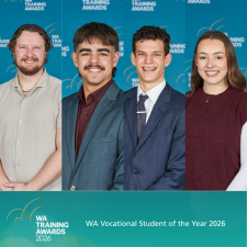 Image of four WA Vocational Student of the Year Award 2026 Finalists